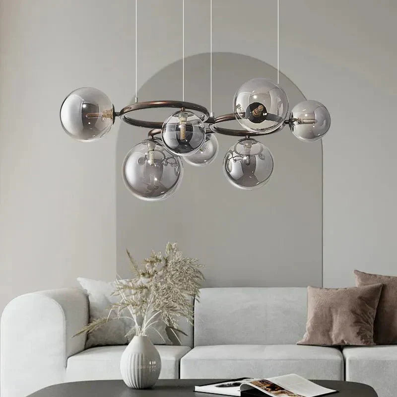 Elara Glass Orb Chandelier Modern Ceiling Light Fixture | Lersk