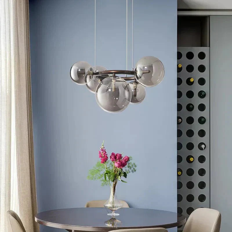 Elara Glass Orb Chandelier Modern Ceiling Light Fixture | Lersk