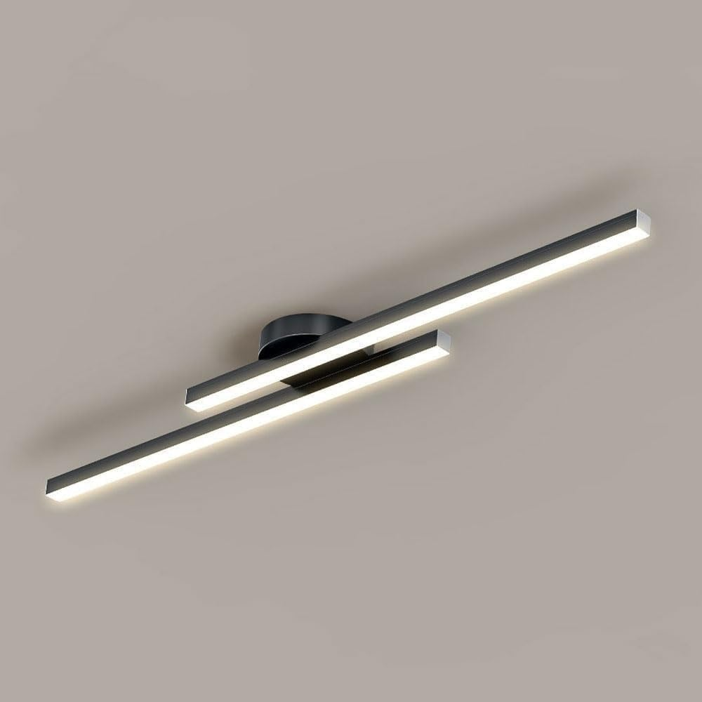 LumenVale Minimalistyczna aluminiowa lampa sufitowa LED półplafon do salonu | Lersk