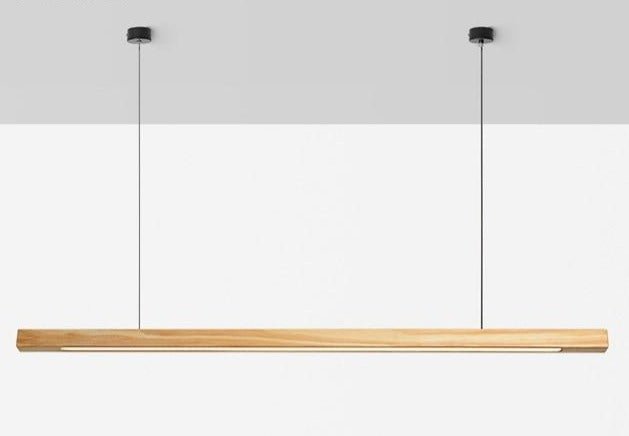 SolaraWood Adjustable Height LED Pendant Light for Dining Rooms | Lersk
