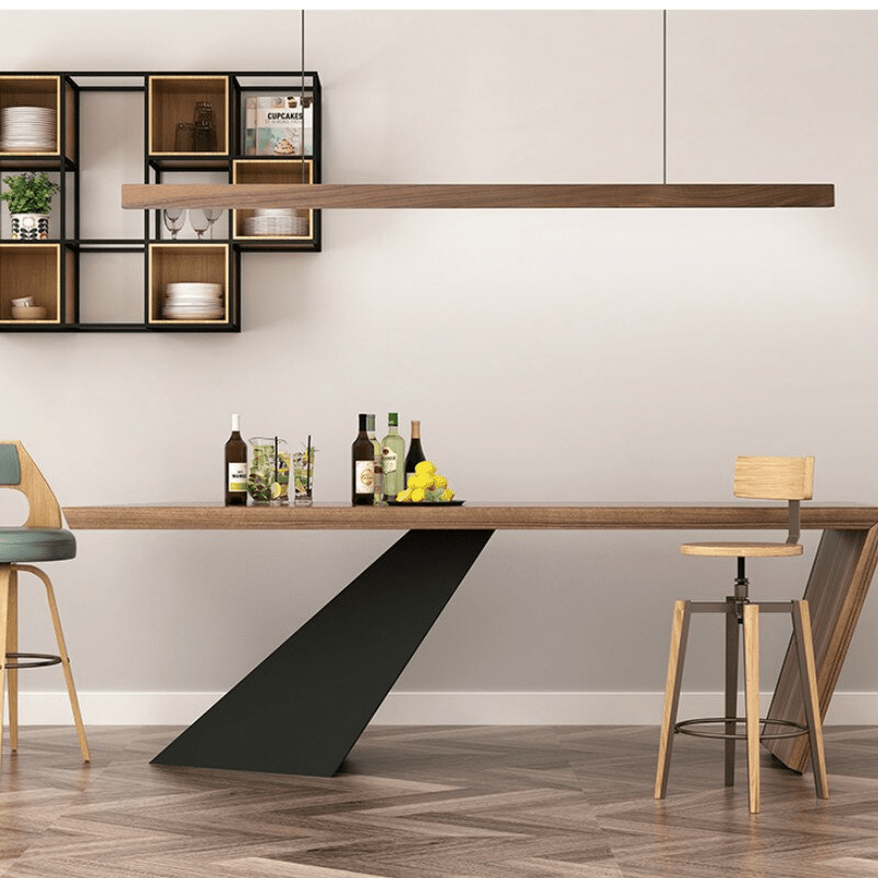 SolaraWood Adjustable Height LED Pendant Light for Dining Rooms | Lersk