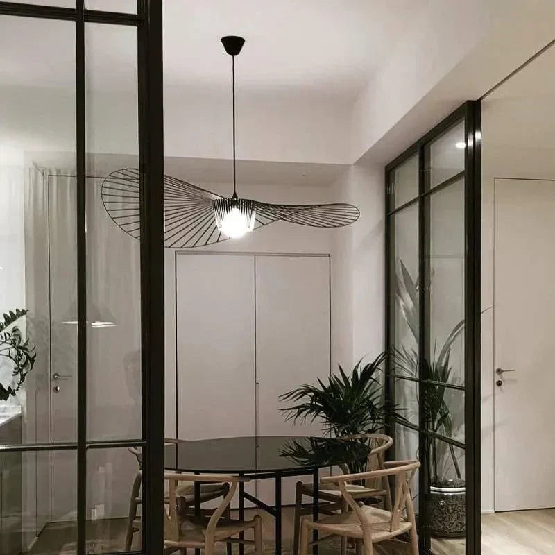 Vexaera Chandelier Modern Iron and Fabric Lighting Art Deco Flair | Lersk