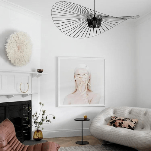 Vexaera Chandelier Modern Iron and Fabric Lighting Art Deco Flair | Lersk