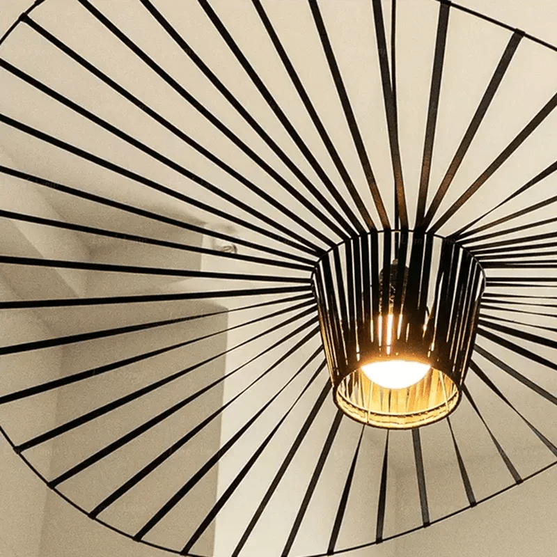 Vexaera Chandelier Modern Iron and Fabric Lighting Art Deco Flair | Lersk