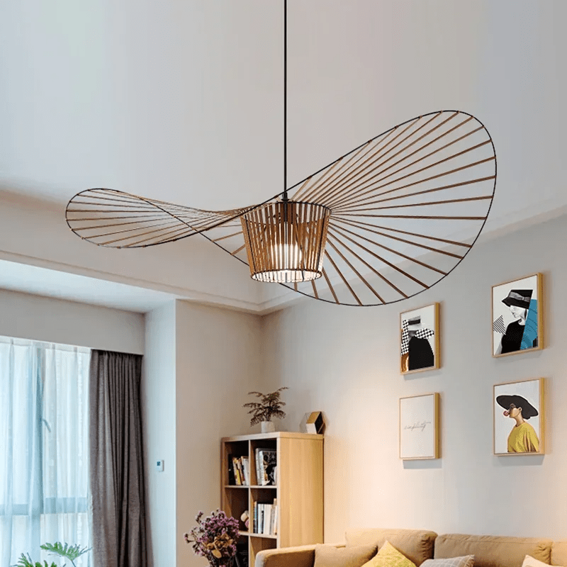 Vexaera Chandelier Modern Iron and Fabric Lighting Art Deco Flair | Lersk