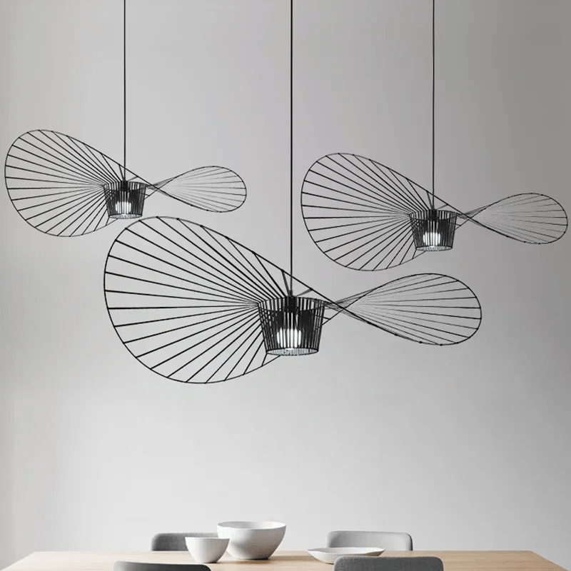 Vexaera Chandelier Modern Iron and Fabric Lighting Art Deco Flair | Lersk