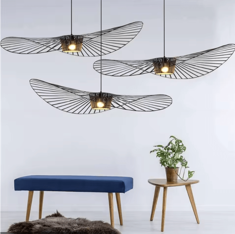 Vexaera Chandelier Modern Iron and Fabric Lighting Art Deco Flair | Lersk
