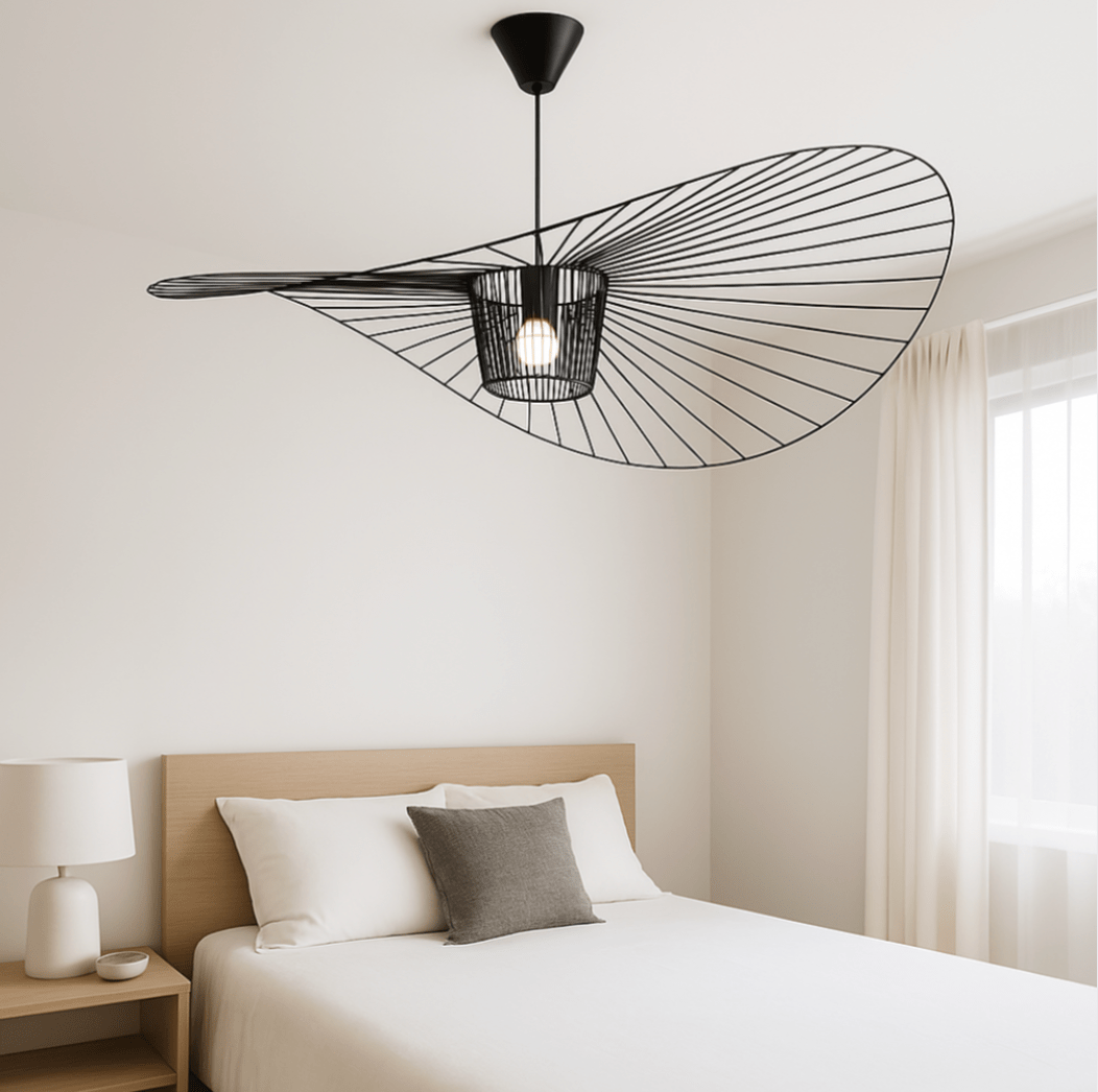 Vexaera Chandelier Modern Iron and Fabric Lighting Art Deco Flair | Lersk