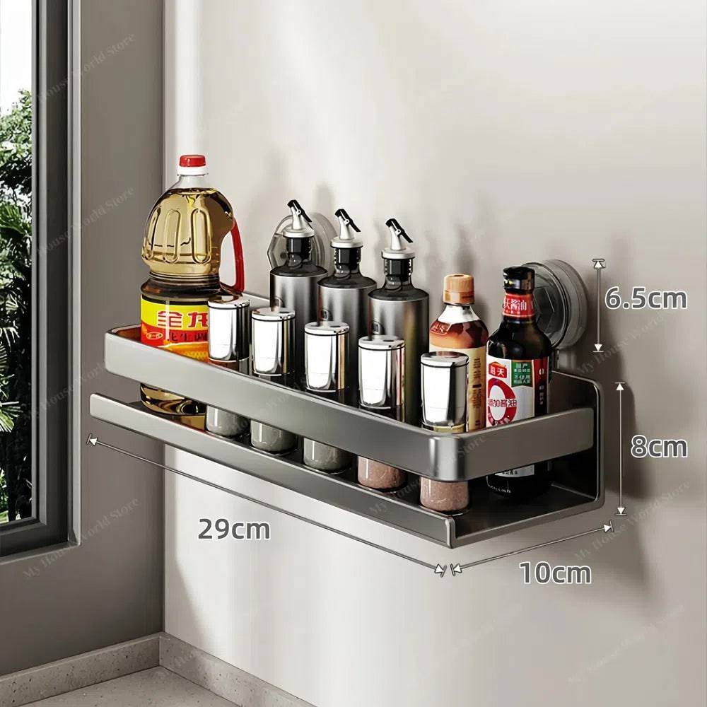 Vera Wall Mounted Suction Cup Spice Rack For Kitchen | Lersk