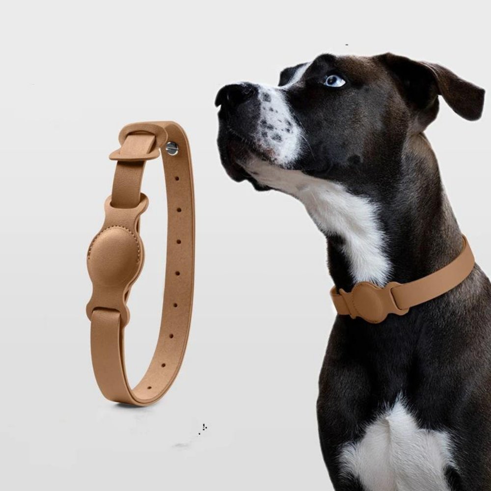 LuxeLeather AirTag Dog Collar For Pets And Dogs, Classic Leather Collar Designed For AirTag Tracking | Lersk