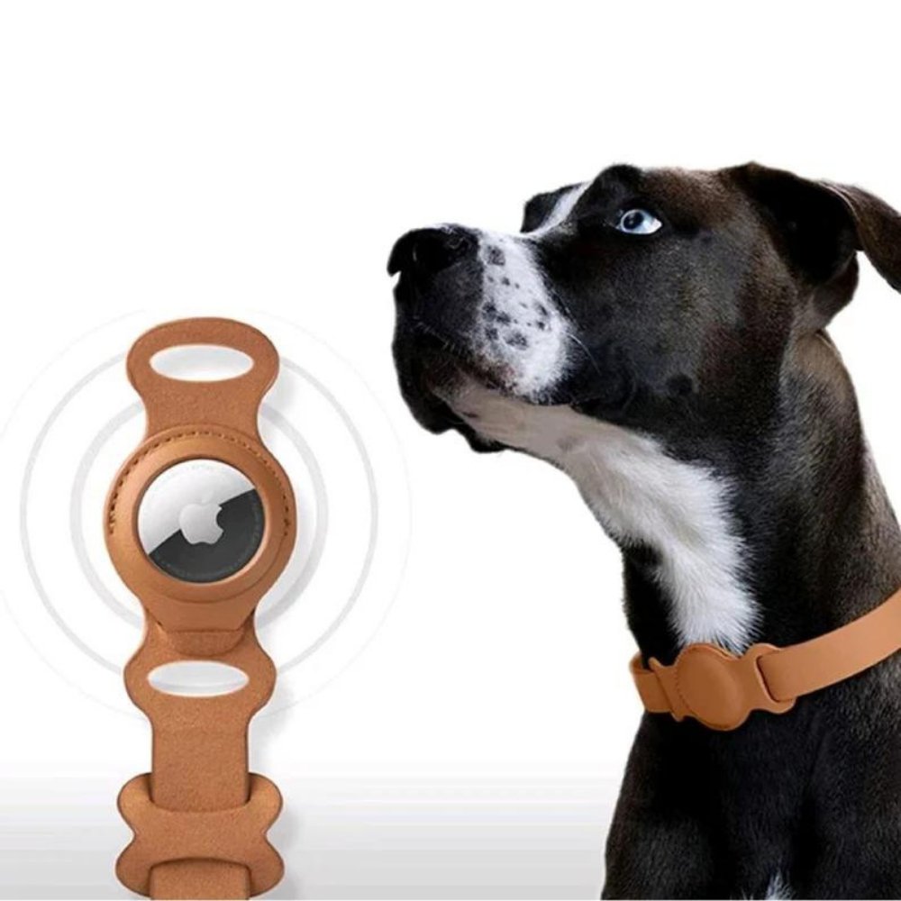LuxeLeather AirTag Dog Collar For Pets And Dogs, Classic Leather Collar Designed For AirTag Tracking | Lersk