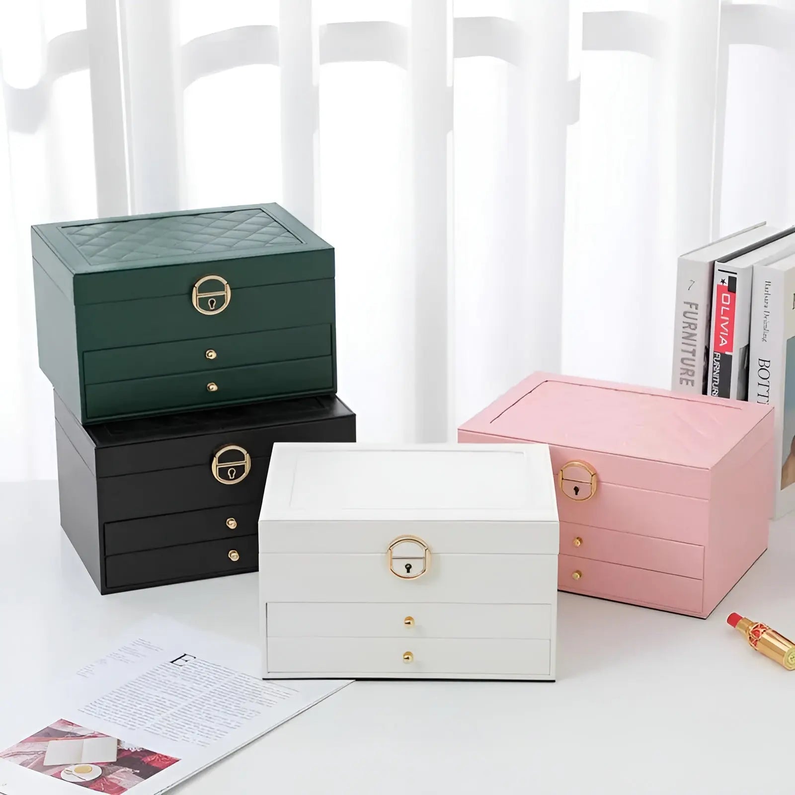EleganceBox Luxus Mehrschicht Schmuckkästchen von EleganceBox Schmuckaufbewahrungslösungen | Lersk