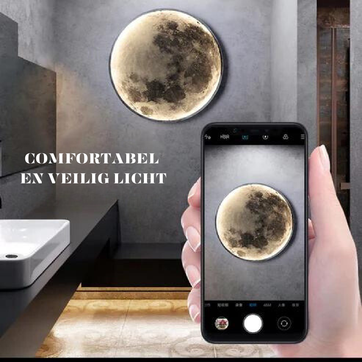 LunaGlow Kouzelná atmosférická lampička Měsíc pro útulnou domácí atmosféru a jemné měsíční světlo | Lersk
