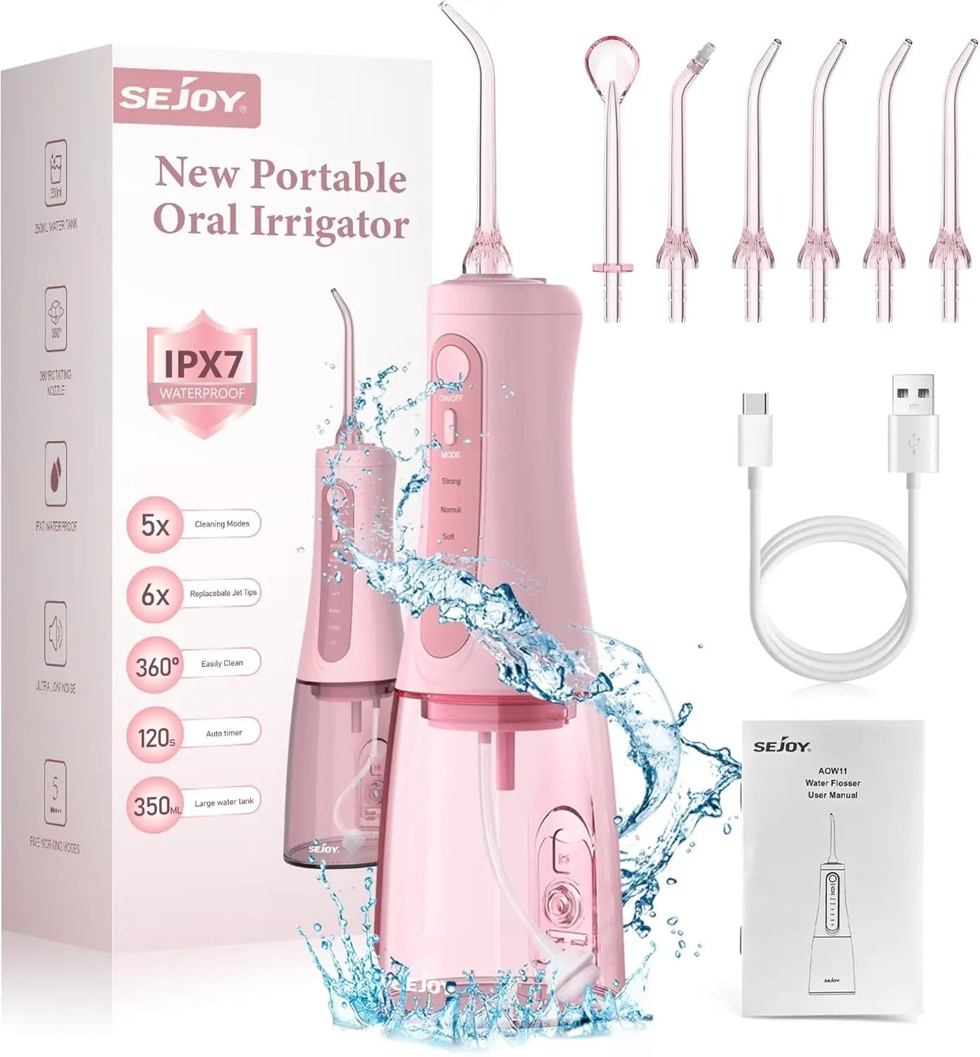 HydraPulse Wireless 5-In-1 Water Flosser Pro For Oral Care | Lersk