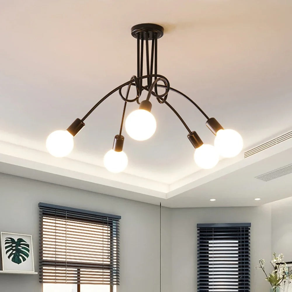 Elara Vintage Chandelier - Wrought Iron LED Pendant Lamp | Lersk
