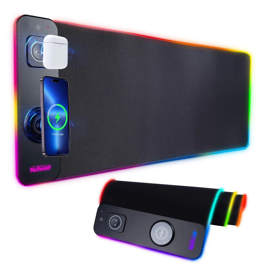 NexaCharge Wireless Desk Mat With RGB Dual Charging Pads | Lersk