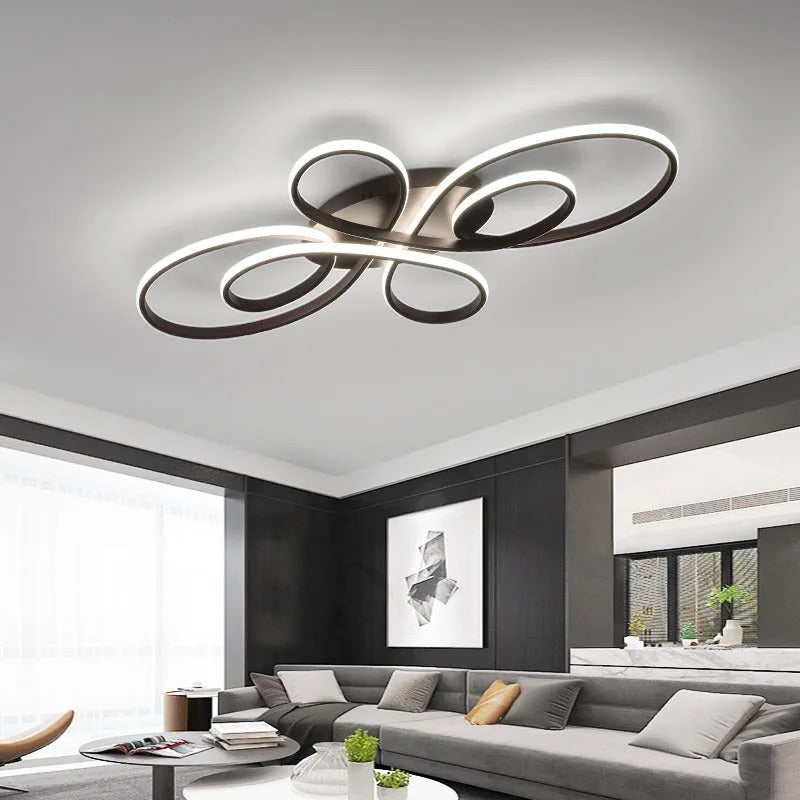 LumaNova Multi-Ring LED Ceiling Light With Dimmer For Living Rooms | Lersk