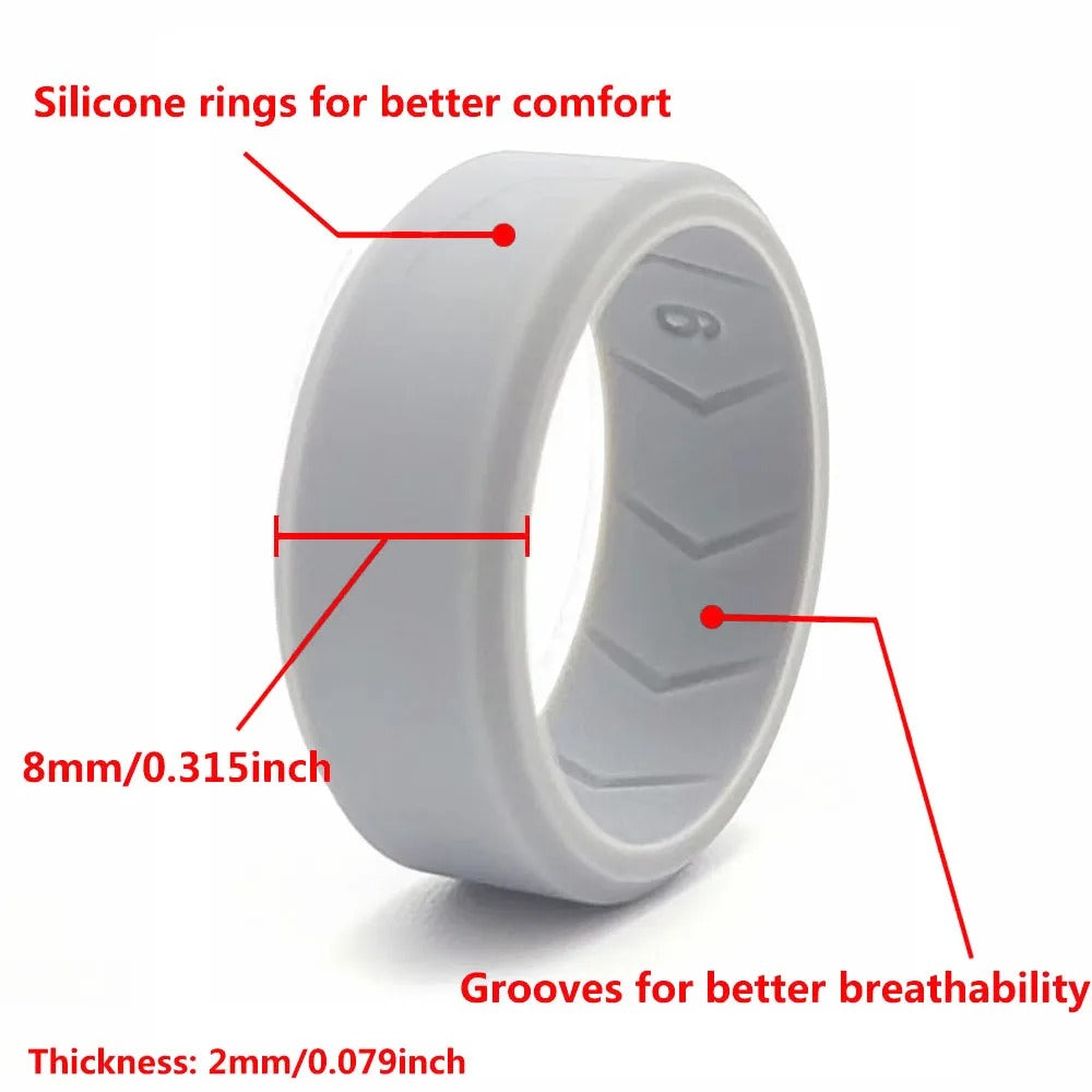 OnyxLoop Silicone Ring Set Of 4 - Durable Wedding Bands | Lersk