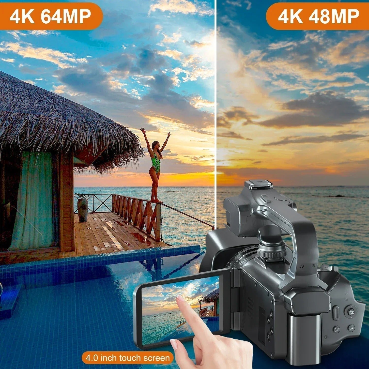 NexaCam 4K Vlog Cam Rotating Touchscreen 18x Zoom Mic Input | Lersk