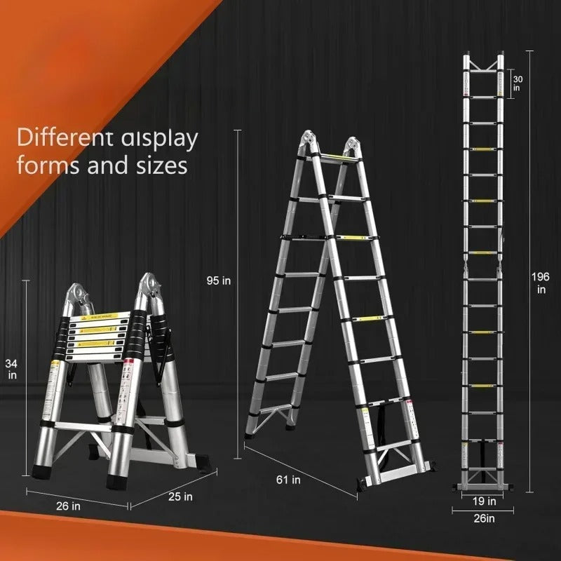 Échelle télescopique pliable Aventa avec pieds antidérapants | Lersk