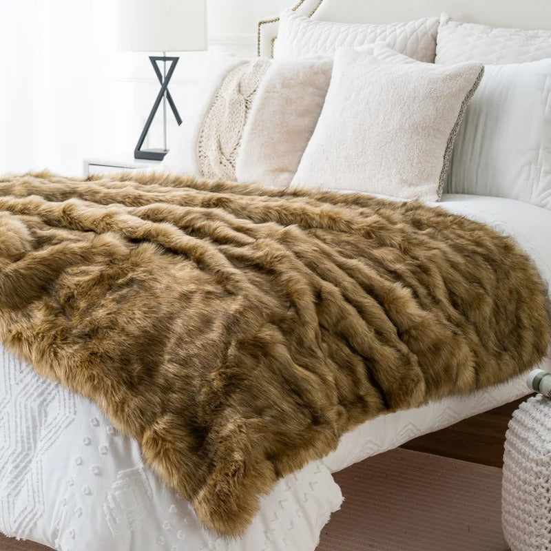 Velora Luxe umělá kožešina přehoz deka měkké teplo a pohodlí | Lersk