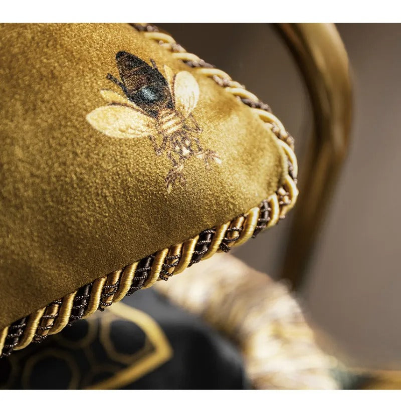 Elara Velvet Bee Print Cushion Cover In European Art | Lersk