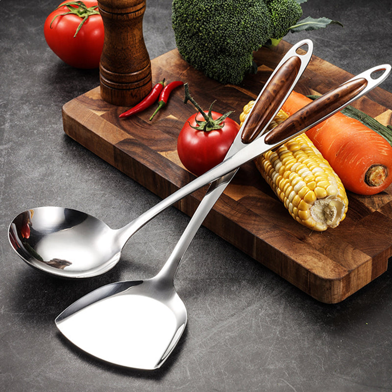 Set di 10 utensili da cucina in acciaio inox Viretta con manici ergonomici | Lersk