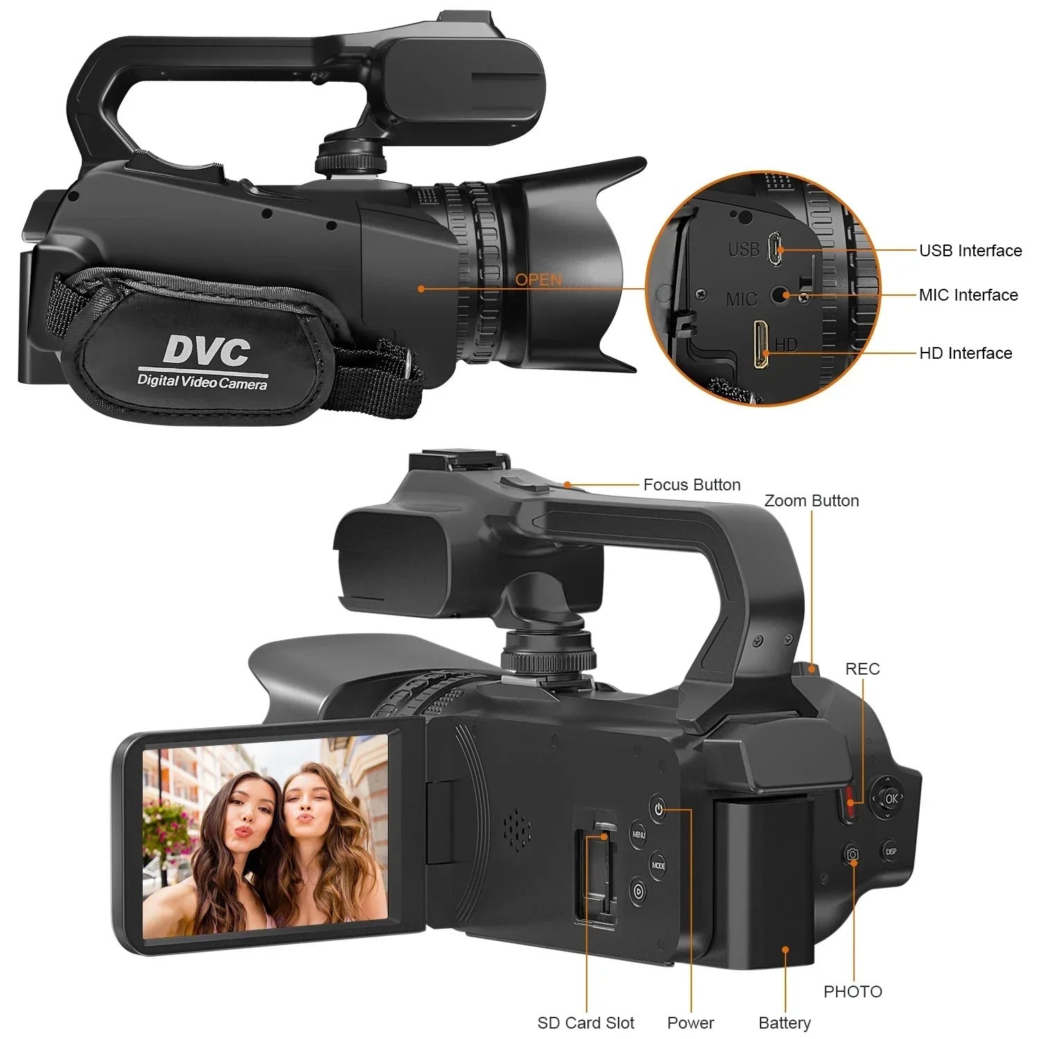 NexaCam 4K Vlog Cam Rotating Touchscreen 18x Zoom Mic Input | Lersk