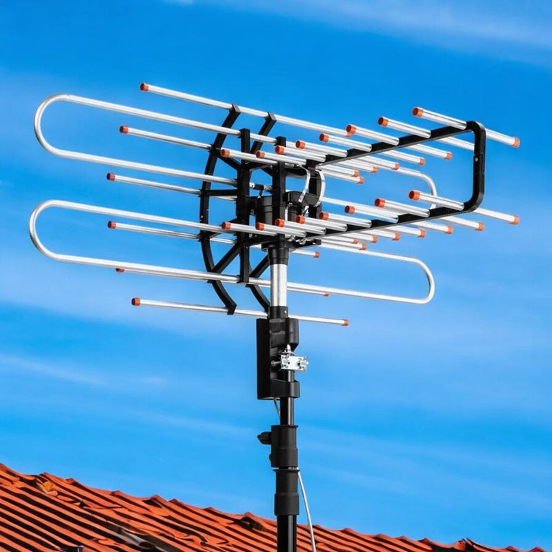 Hosszú hatótávolságú kültéri televízió antenna nagyfelbontású jelerősítővel kültéri televízió vételhez | Lersk