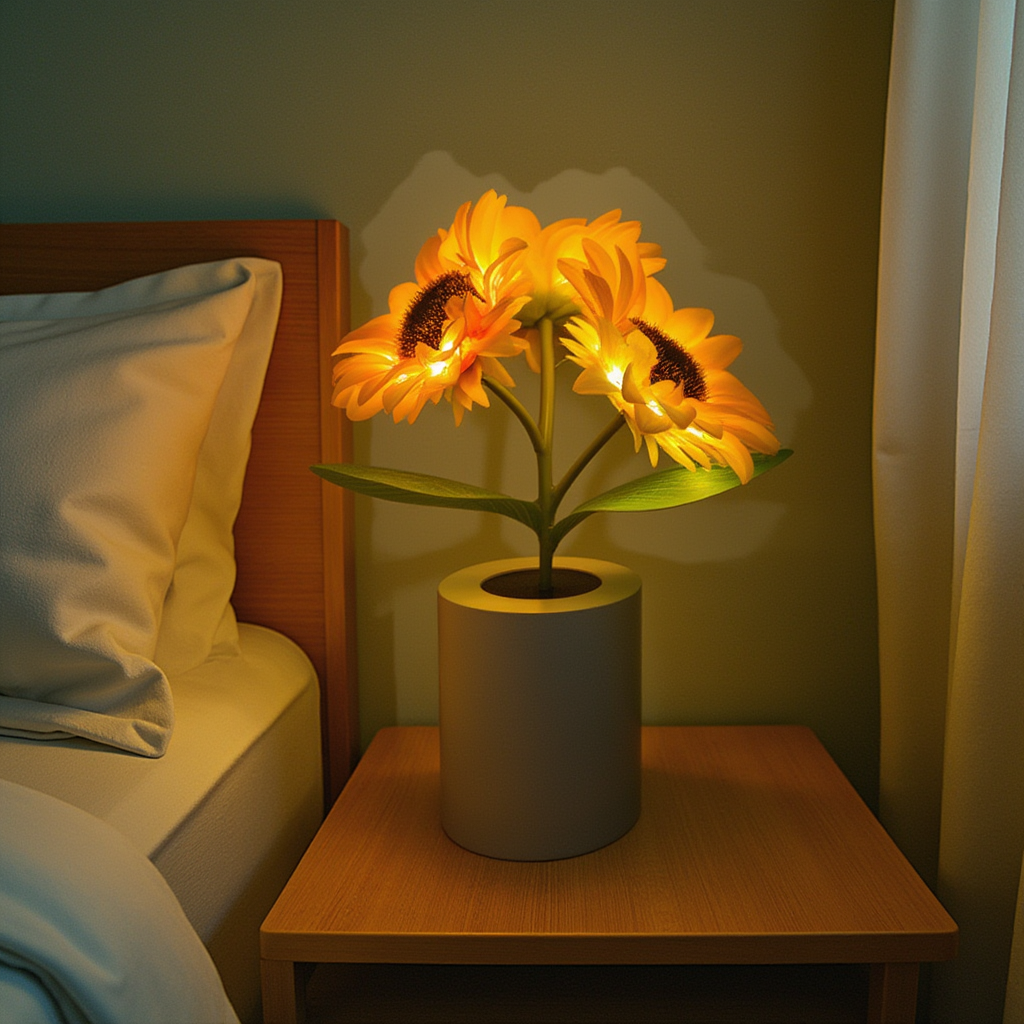 Cosy Sunflower Lamp For Any Room With Cordless Light | Lersk