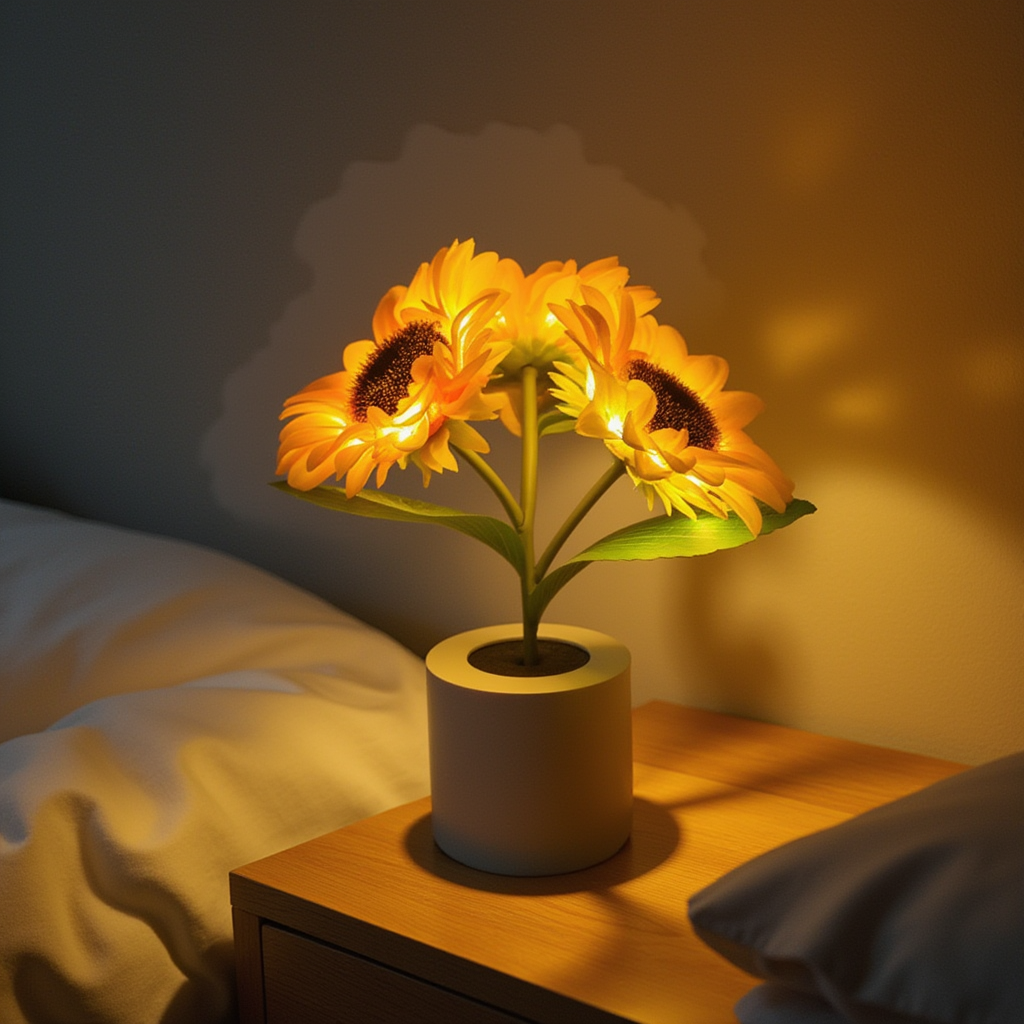 Cosy Sunflower Lamp For Any Room With Cordless Light | Lersk