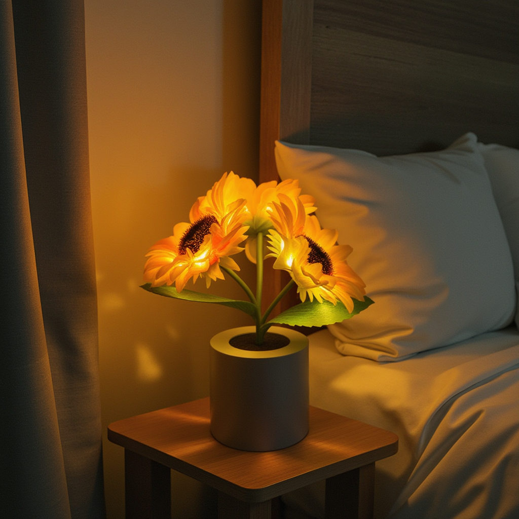 Cosy Sunflower Lamp For Any Room With Cordless Light | Lersk