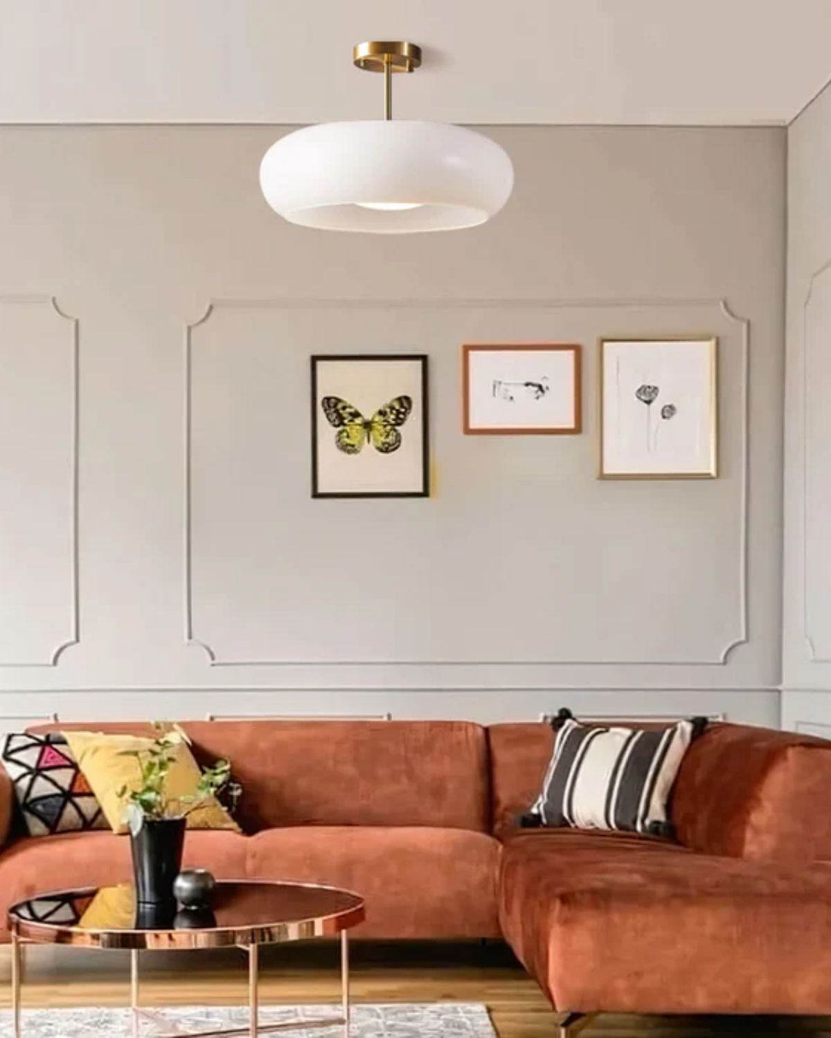 LumaBrass Frosted Glass Ceiling Light With Brass Mount | Lersk