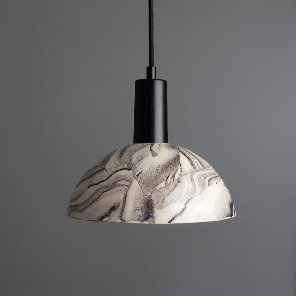 Auretta Marbled Ceramic Dome Pendant Light 20cm | Lersk
