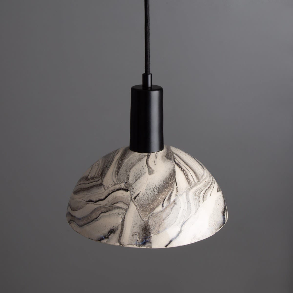 Auretta Marbled Ceramic Dome Pendant Light 20cm | Lersk