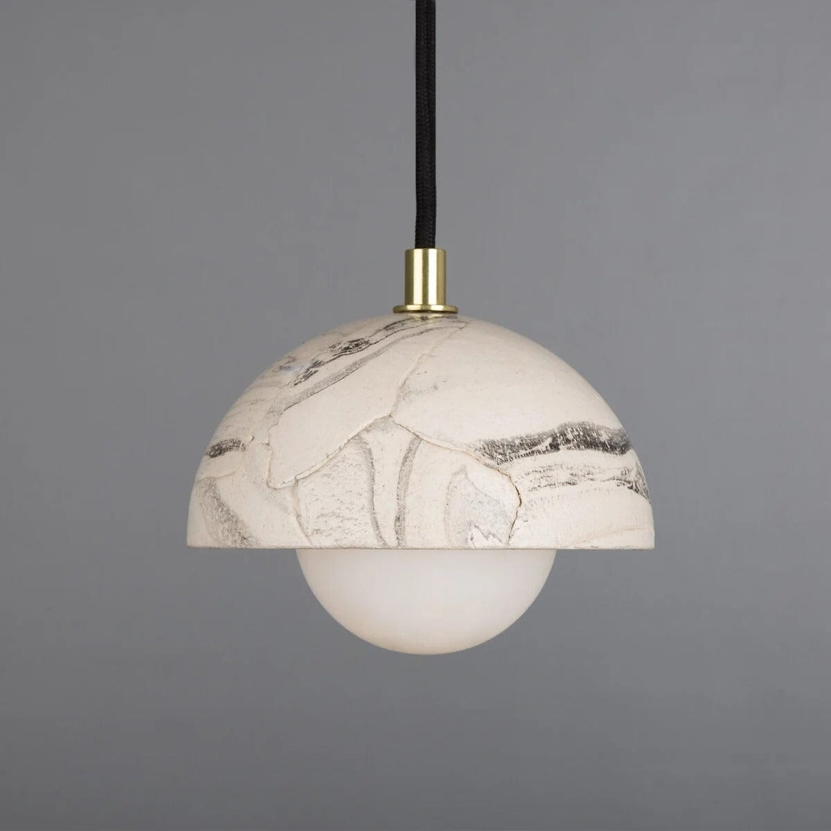 Lumera | Small Dome Pendant Light in Marbled Ceramic 14cm | Lersk