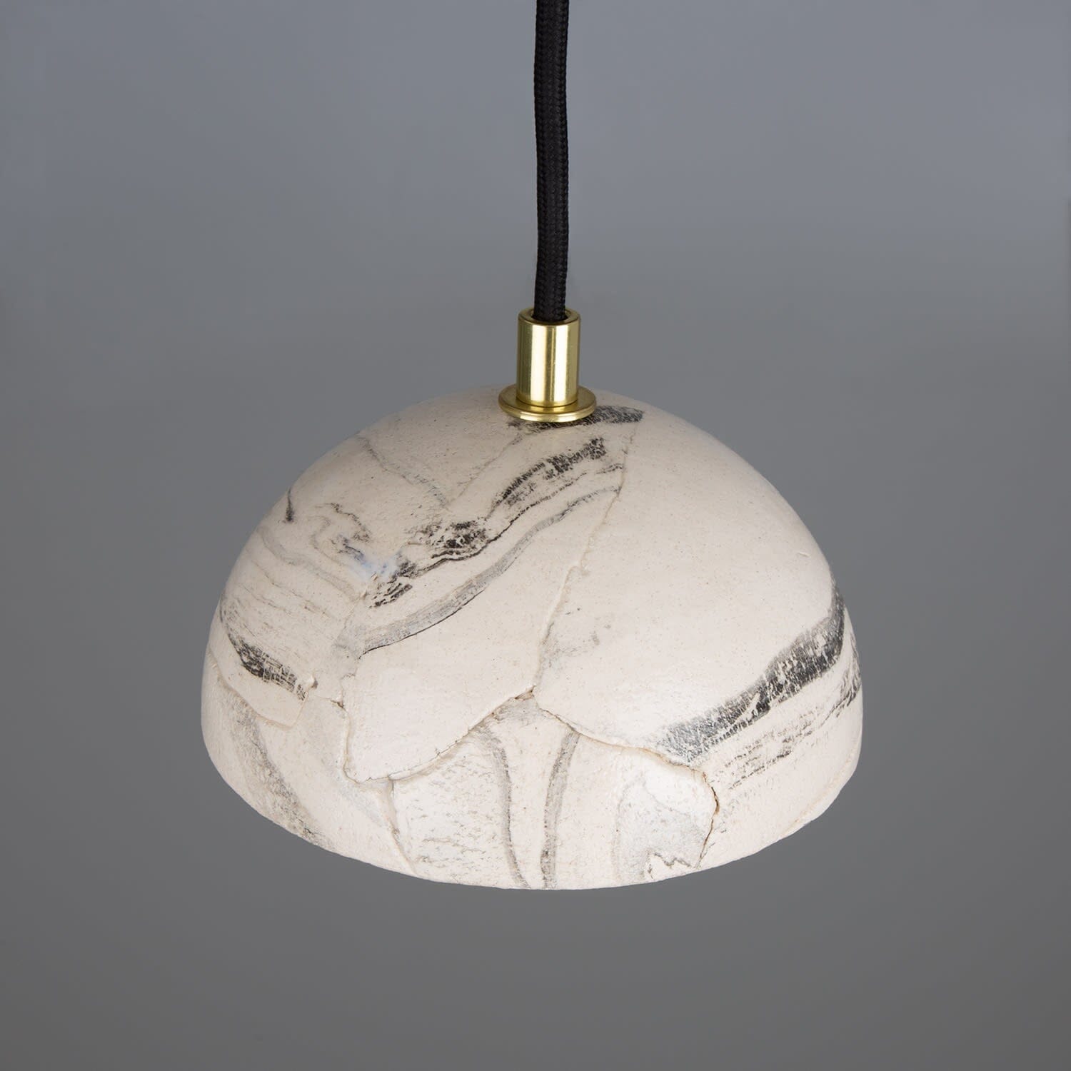 Lumera | Small Dome Pendant Light in Marbled Ceramic 14cm | Lersk