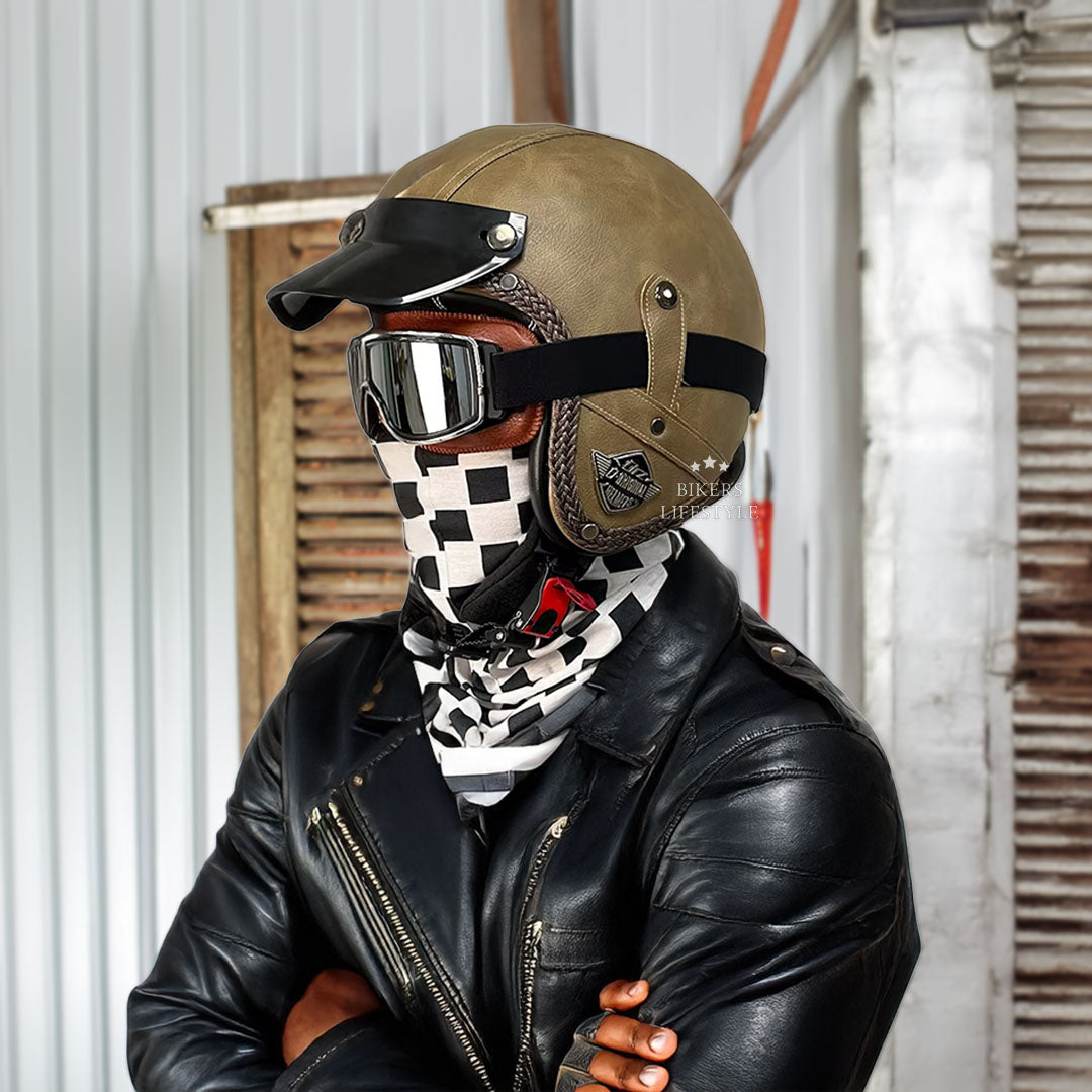 MotoJet Retro Helmet DOT ECE Certified for Vintage Chopper Riders | Lersk