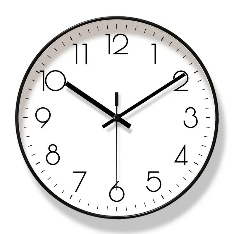 NordicAura Black and White Minimalist Wall Clock for Home | Lersk