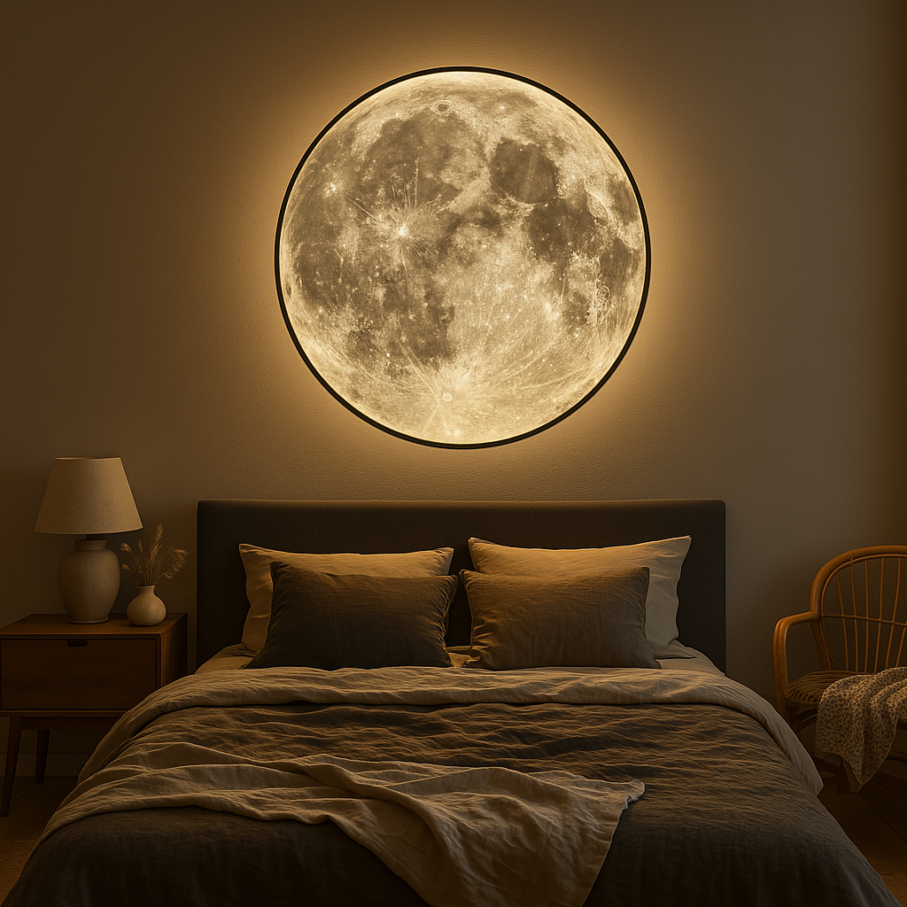 Lunara Moon Væglampe med realistisk krateroverflade og blødt LED-lys | Lersk