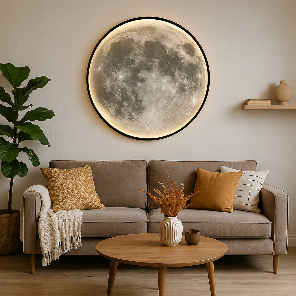 Lunara Moon Væglampe med realistisk krateroverflade og blødt LED-lys | Lersk