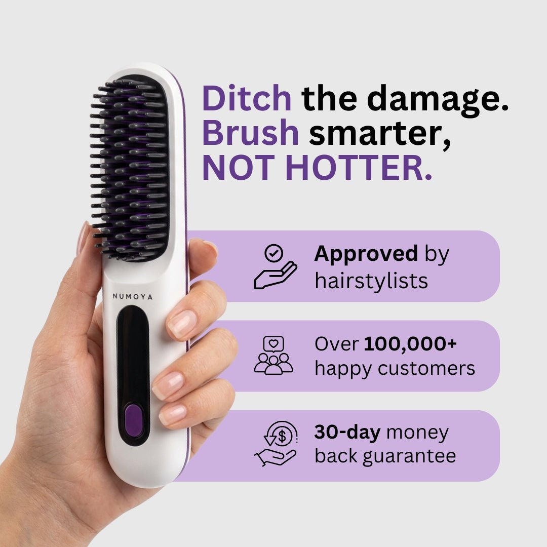 Cordless Portable Hair Straightener Brush with Ionic Technology & 3 Heat Settings | Lersk