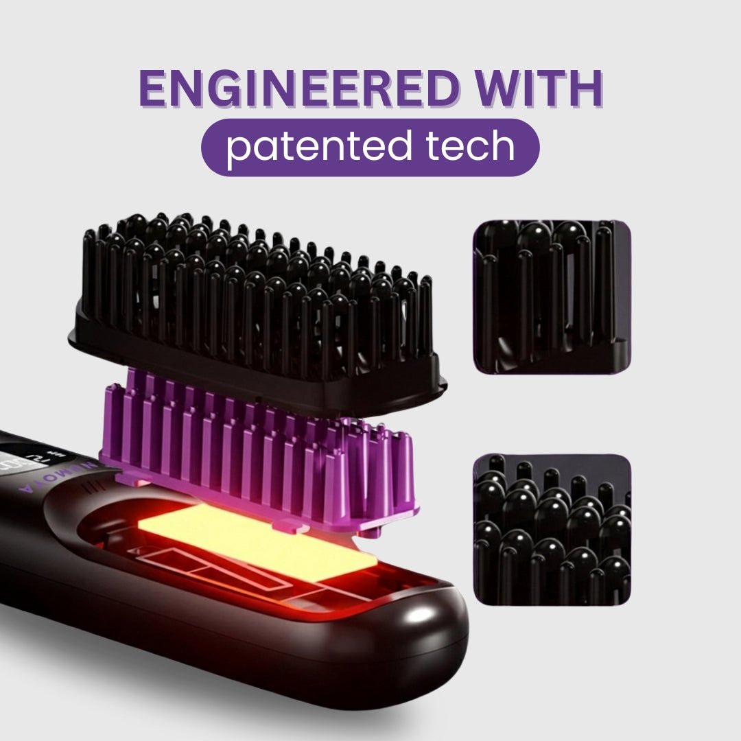 Cordless Portable Hair Straightener Brush with Ionic Technology & 3 Heat Settings | Lersk