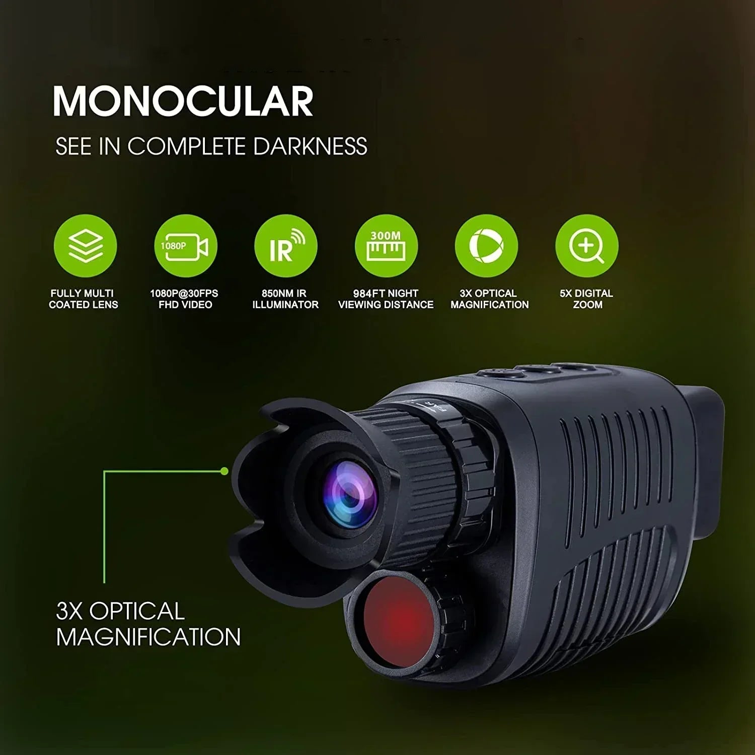 Thermal Night Vision Camera with 2K 1080P HD and 5X Digital Zoom | Lersk