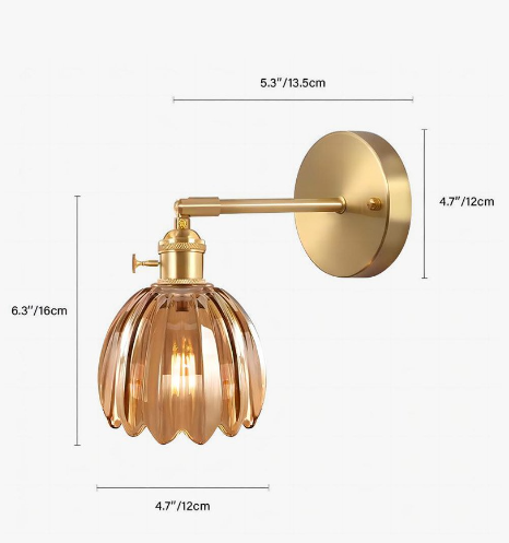 Nástěnné skleněné světlo Blossom Tulip s teplým vintage světlem | Lersk