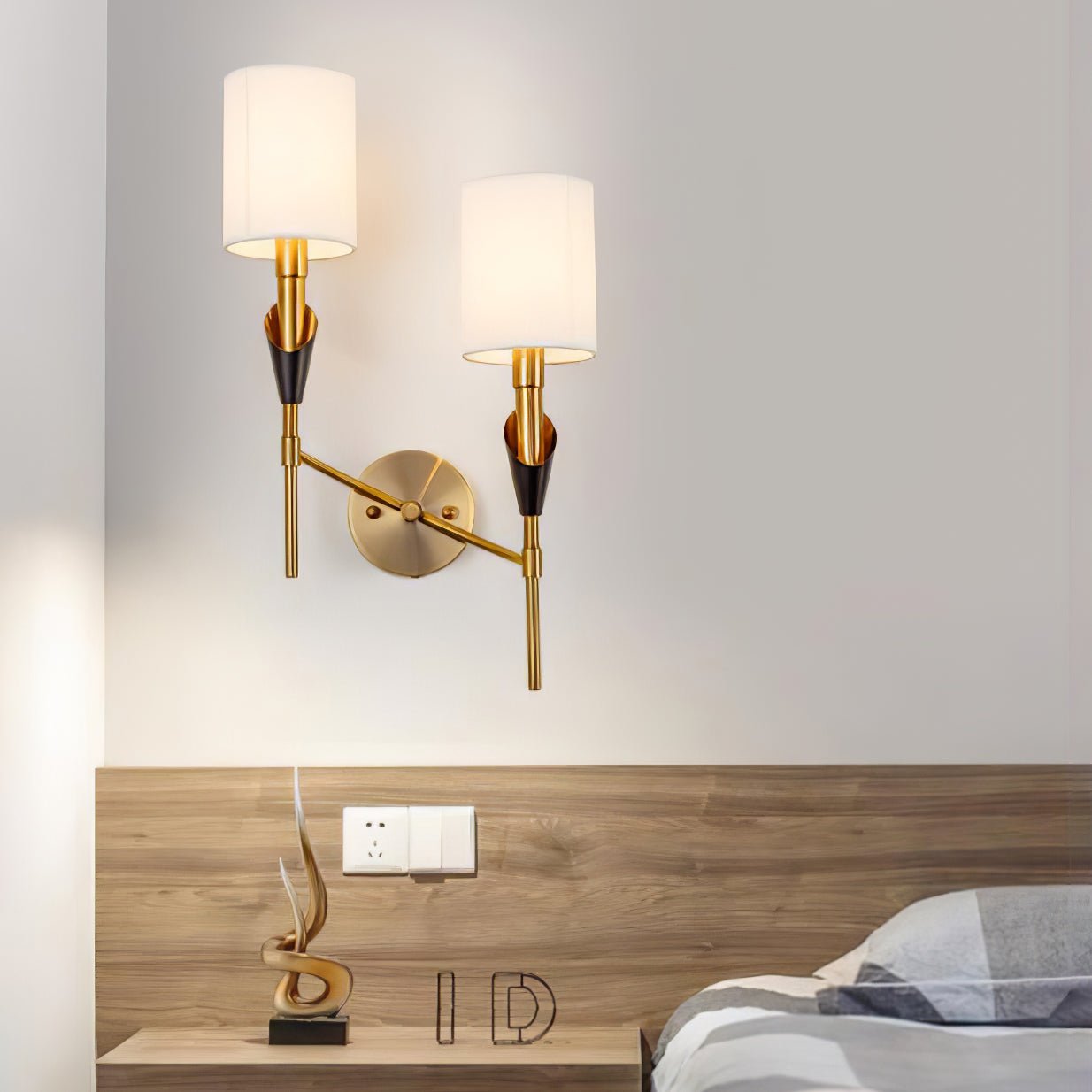 NovaCrest Brushed Nickel Curved Wall Lamp Modern Glow | Lersk