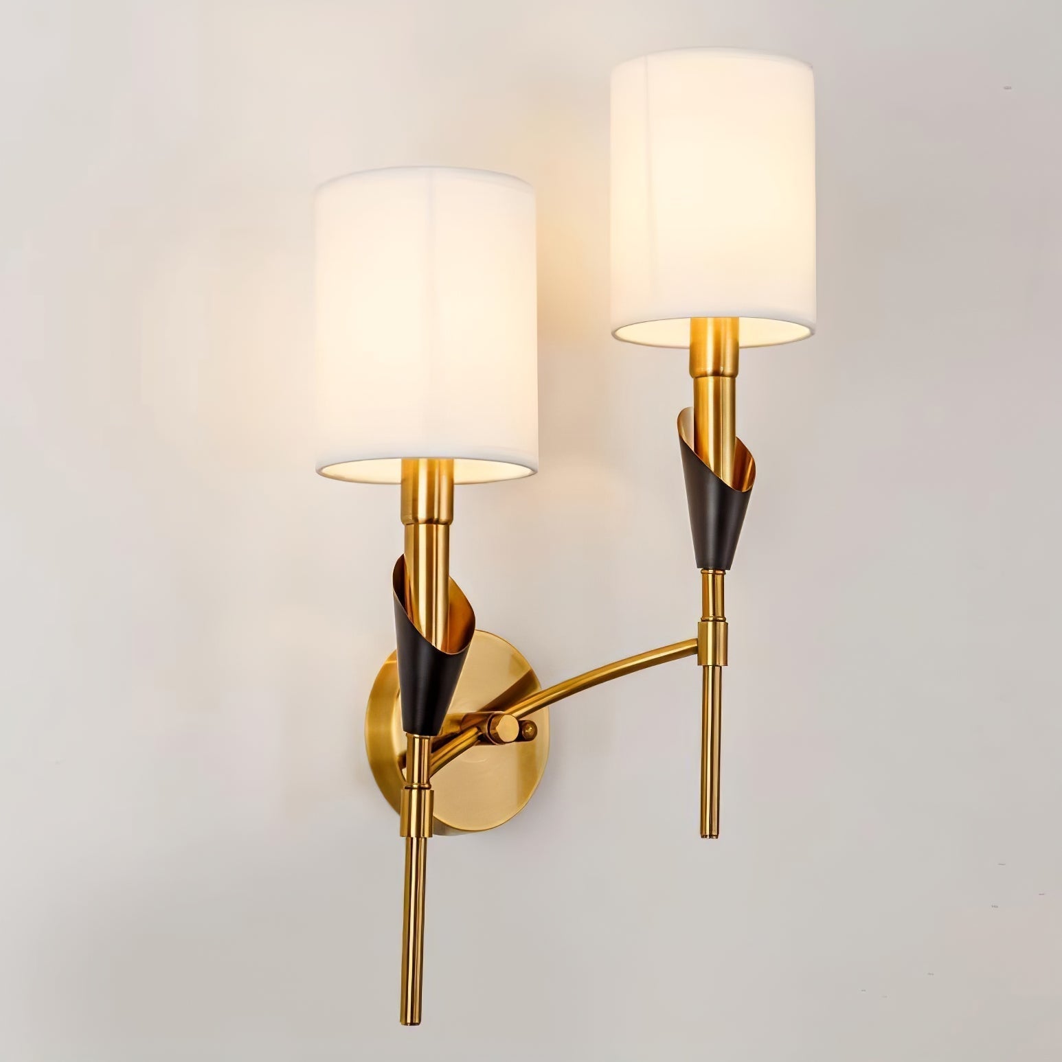 NovaCrest Brushed Nickel Curved Wall Lamp Modern Glow | Lersk