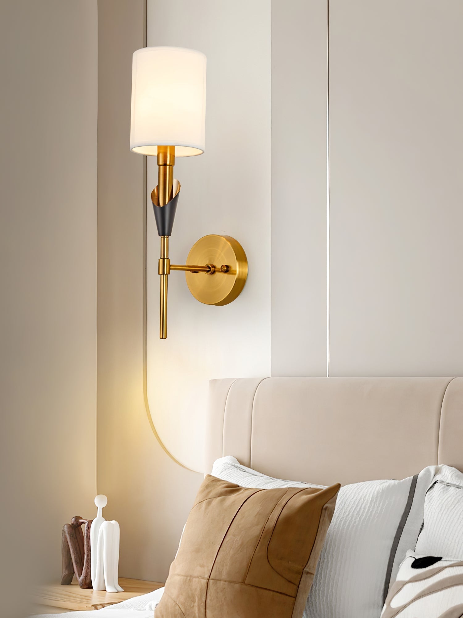 NovaCrest Brushed Nickel Curved Wall Lamp Modern Glow | Lersk
