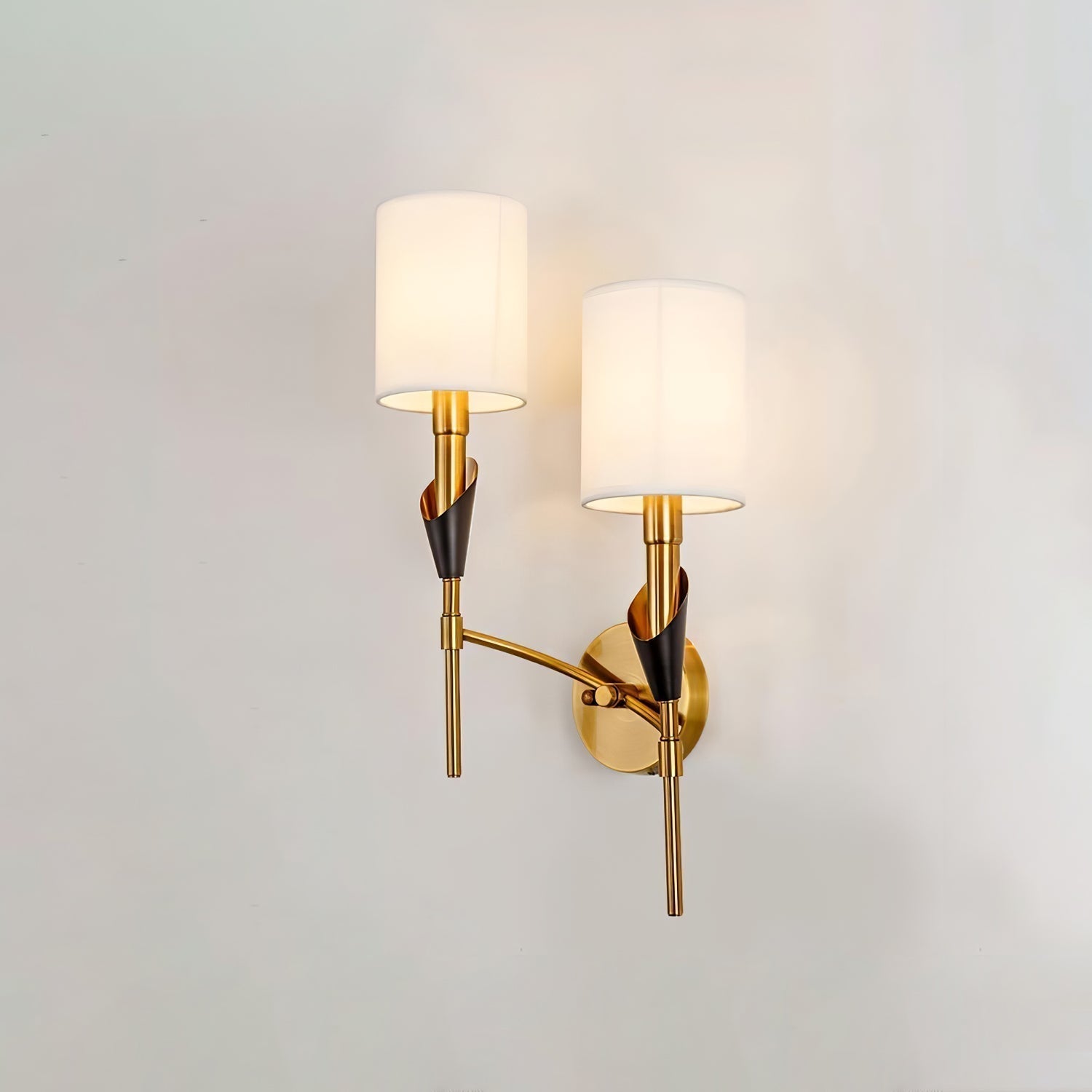 NovaCrest Brushed Nickel Curved Wall Lamp Modern Glow | Lersk