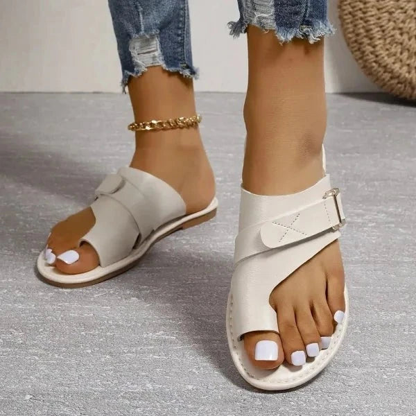 Dámské ortopedické kožené sandály s korekcí hallux valgus a podporou klenby | Lersk